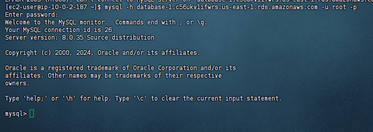 成功登录RDS的MySQL
